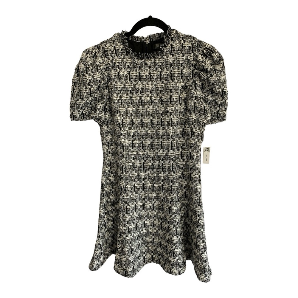 Aqua Black and White Textured Dress Sz S - Picture 2 of 7